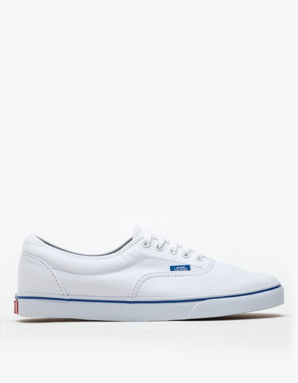 white vans with red and blue stripe