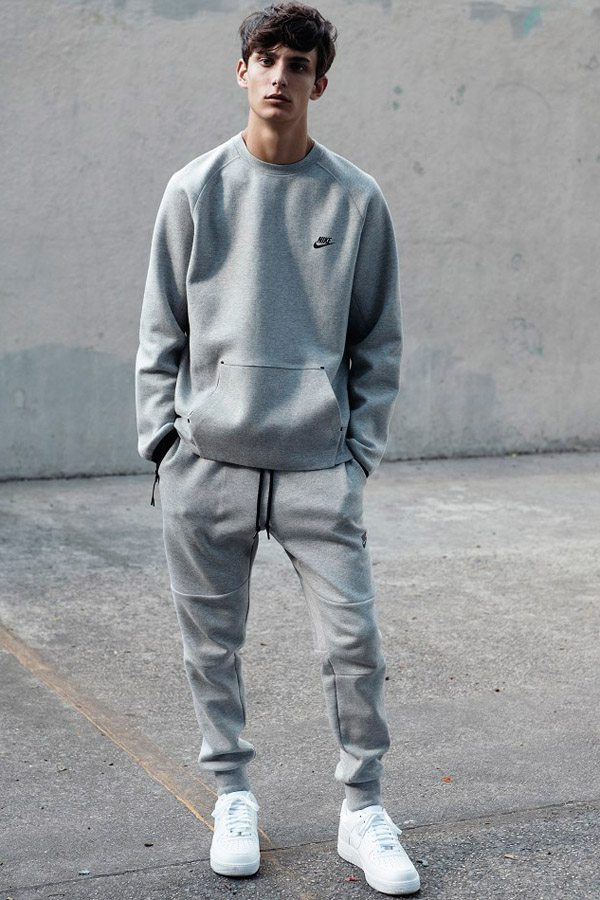 nike grey sweatpants and hoodie