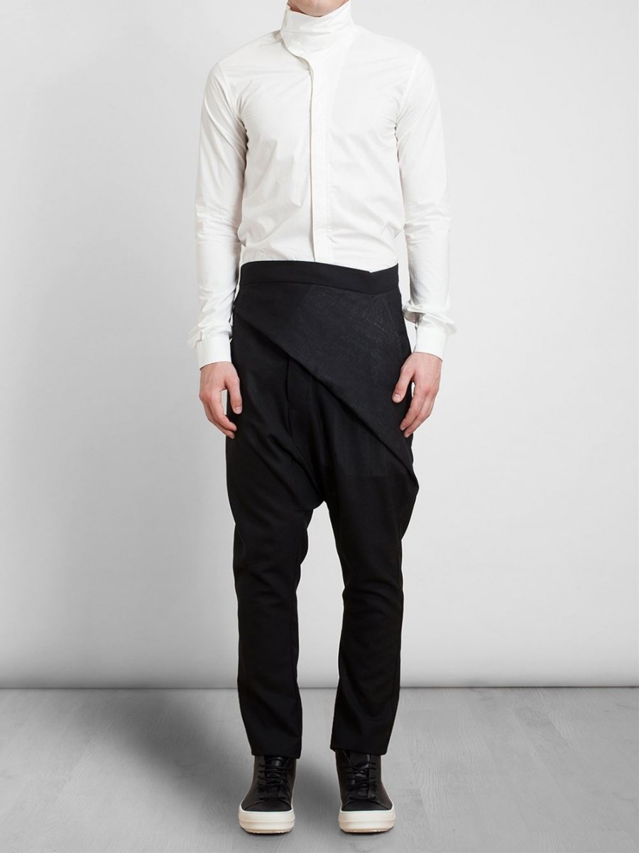 rick owens drop crotch joggers