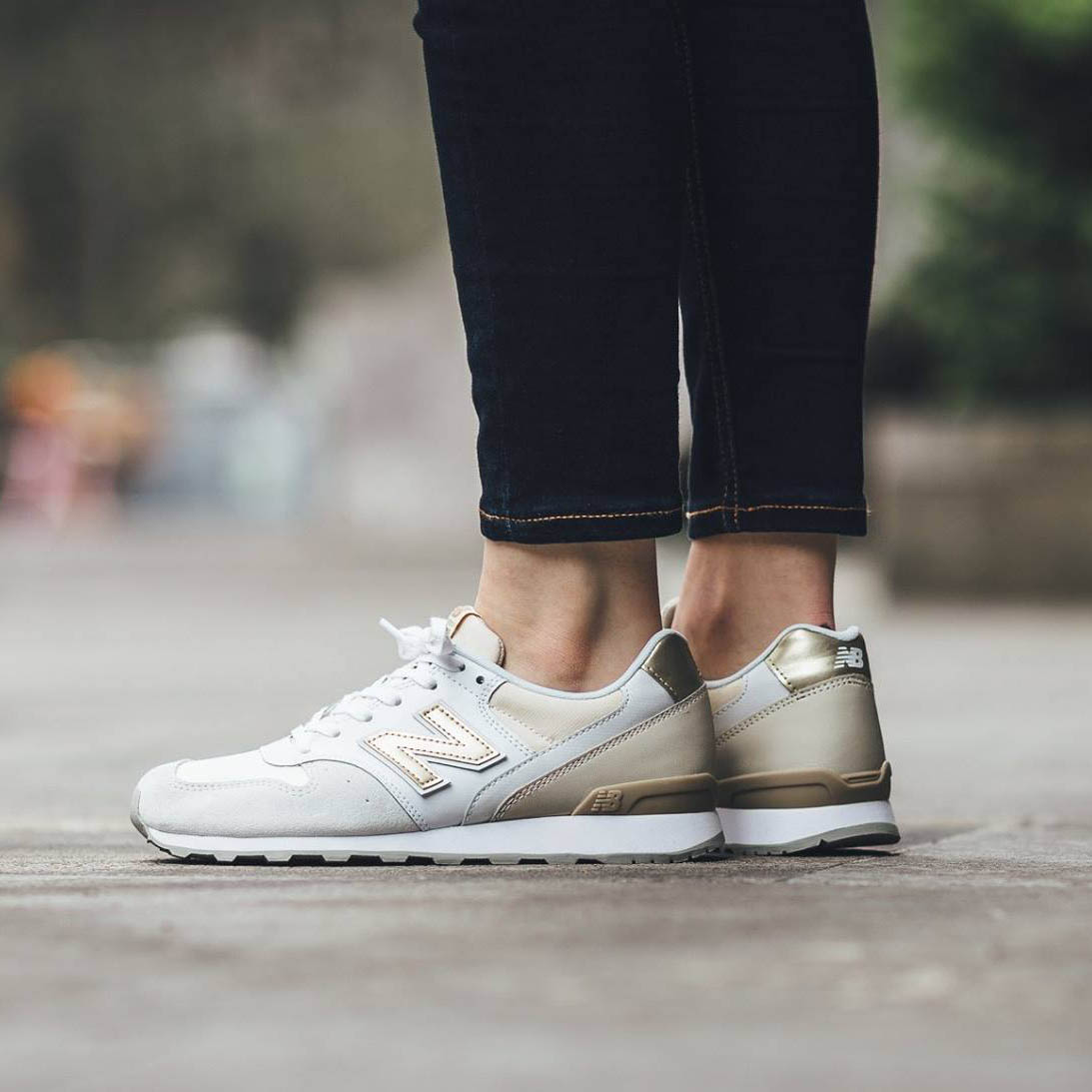 new balance 996 white and gold