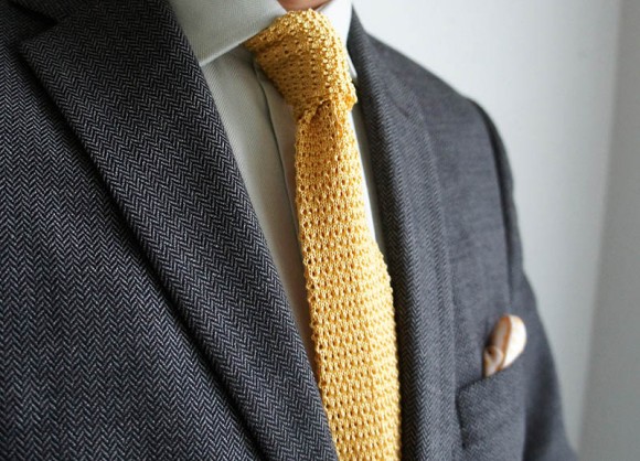 gold-knit-tie-gray-herringbone-sport-coat