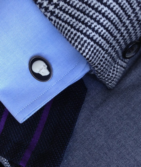 halloween-skull-cufflinks-menswear-accessories-twill-houndstooth-plaid-coat