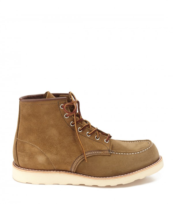 Red Wing Heritage moc toe work boots in olive | SOLETOPIA