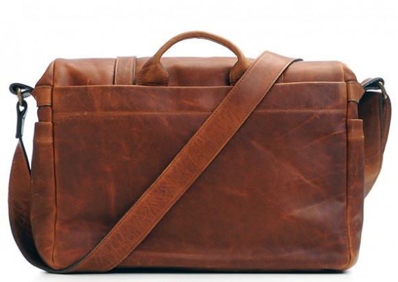 cognac leather messenger bag