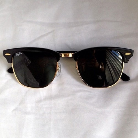 ray ban clubmaster gold trim