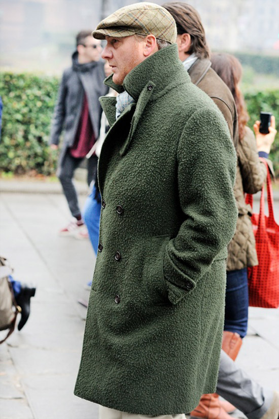 Fuzzy Green Coat, blanket plaid Driving Cap