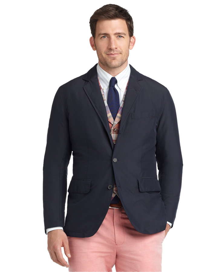 Tartan Vest Knit Tie & Unstructured Navy blazer | SOLETOPIA