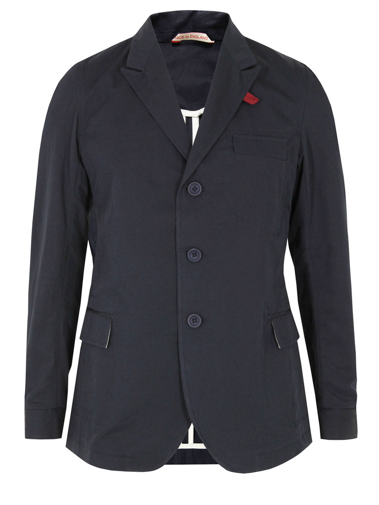Unstructured peaked lapel navy jacket, Oliver Spencer | SOLETOPIA