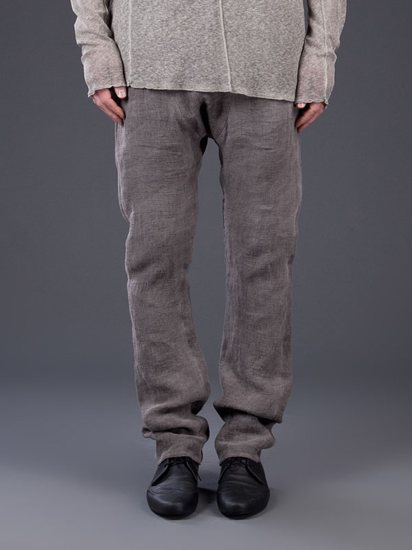 dark grey trousers