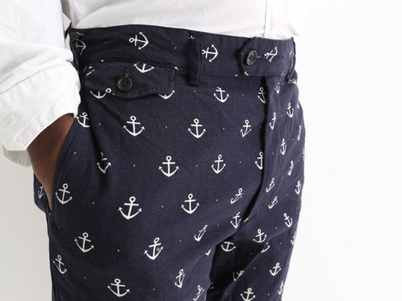 Men's Fashion: Anchor Print Dress Shorts | SOLETOPIA