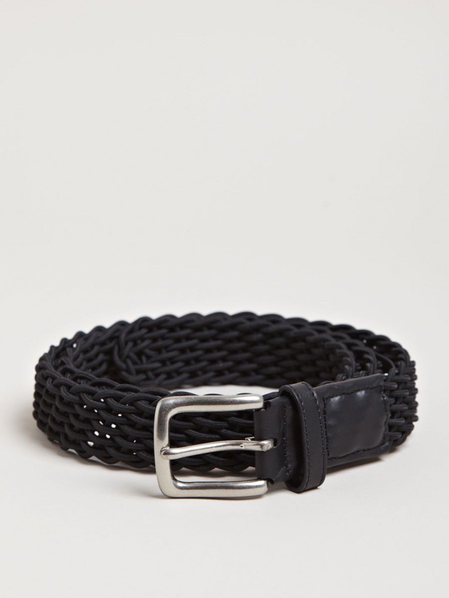 Black Elastic Rib Stitch Belt | SOLETOPIA