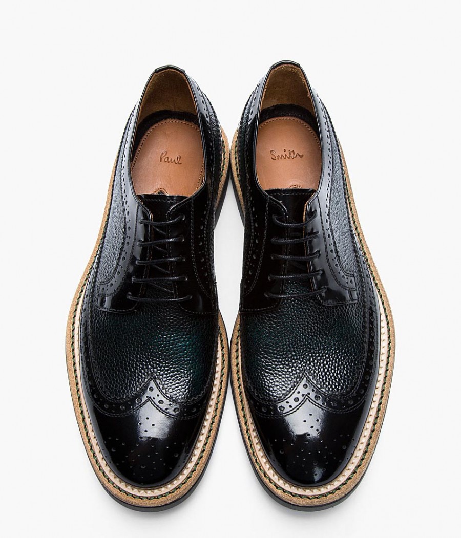 Shiny Pebbled Wingtip Brogue | SOLETOPIA