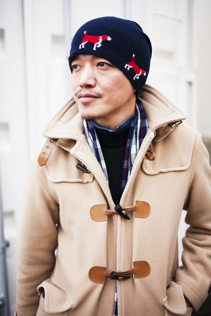 Hound Dog Beanie x Beige Coat menswear streetstyle