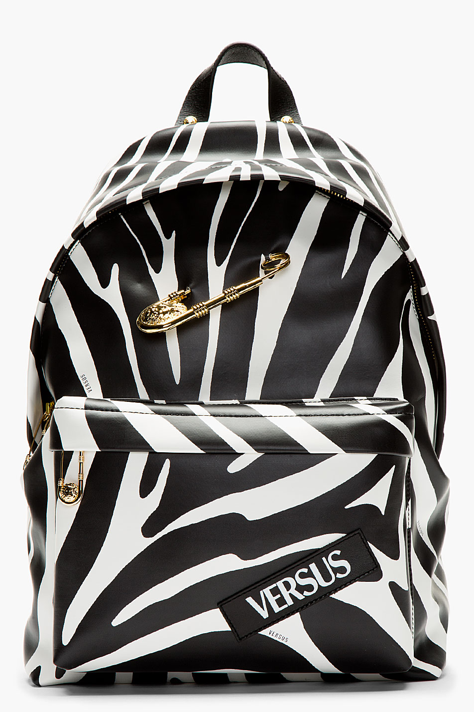Zebra Print × Safety Pin backpack versus