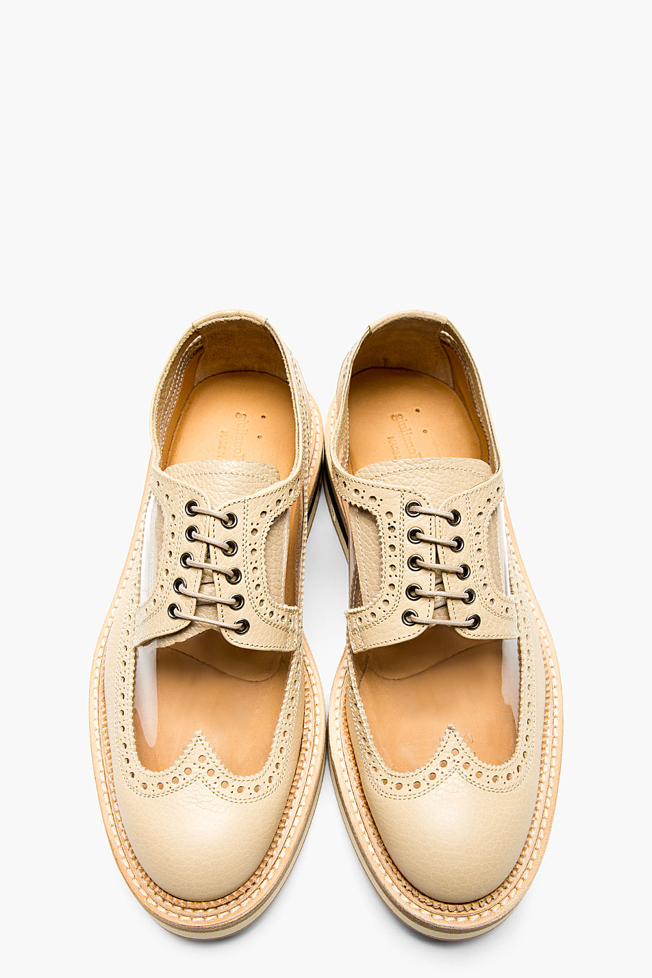 Beige Cutout Longwing Brogue 1