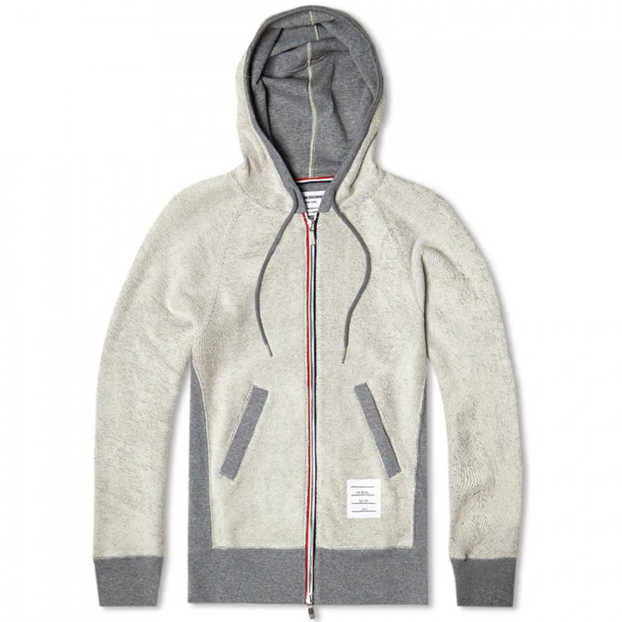 Thom Browne Contrast Zip Up Hoody | SOLETOPIA