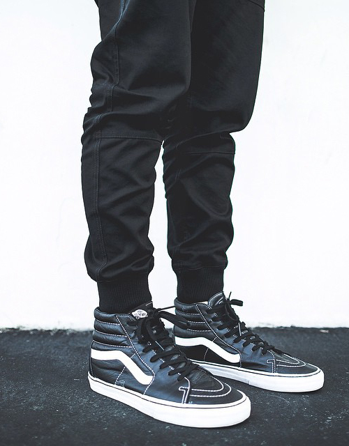 joggers with high top vans