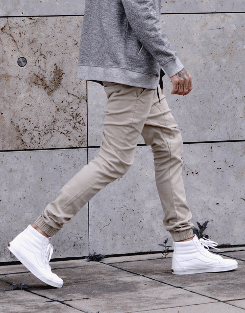 high top vans with joggers