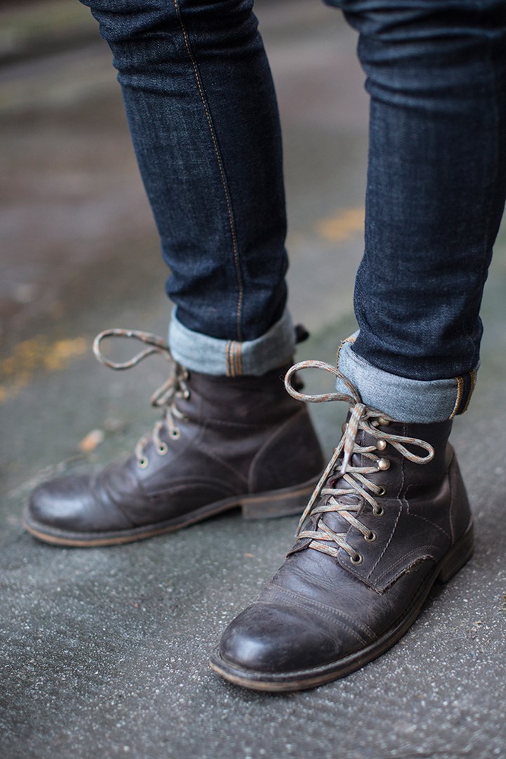 cuff jeans with boots mens