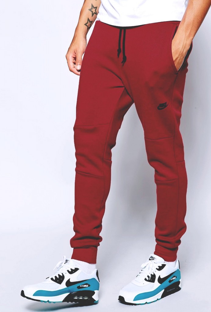 men's red nike tech pants