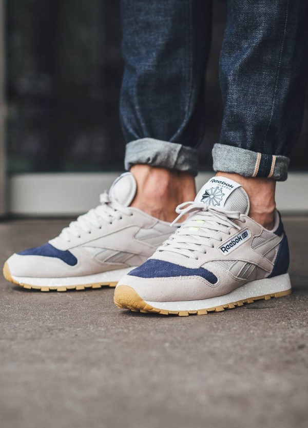 Reebok Classic Leather SM in ‘Sand & Blue Ink’ | SOLETOPIA