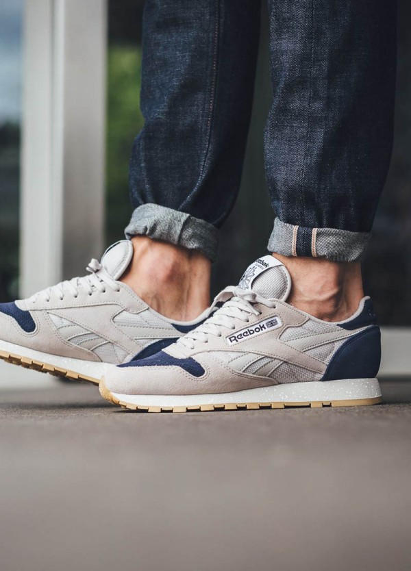Reebok Classic Leather SM in ‘Sand & Blue Ink’ | SOLETOPIA
