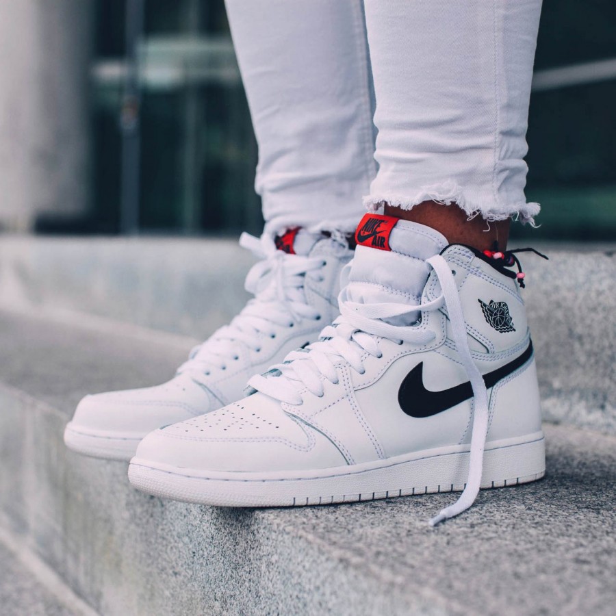 NIKE Air Jordan 1 Retro High OG White × Black × Touch of Red | SOLETOPIA