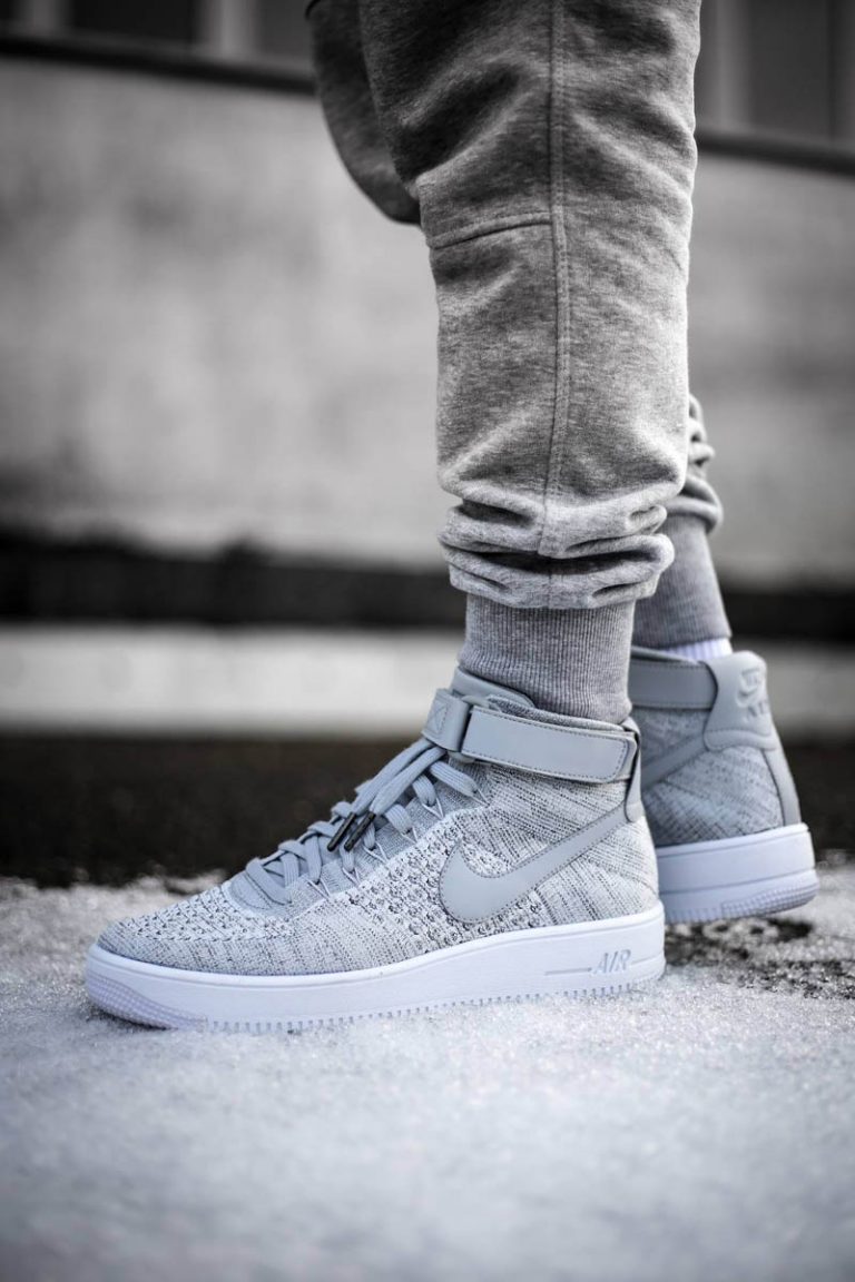 air force 1 flyknit grey